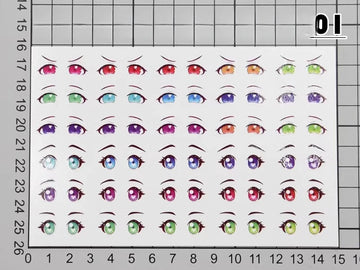 autocollants yeux stylisés multicolores dessin animé adhésifs argile polymère ultra légères diy bricolage travaux