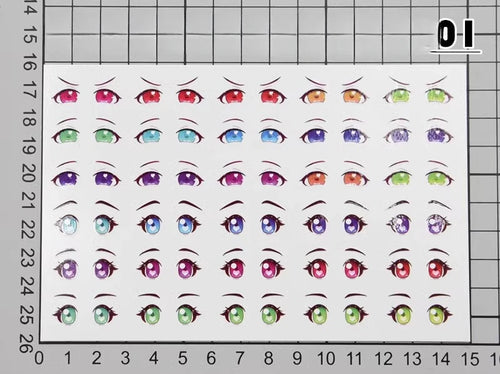 autocollants yeux stylisés multicolores dessin animé adhésifs argile polymère ultra légères diy bricolage travaux