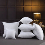 coussins décoratifs carrés blancs texture lisse moderne 40x40cm coton polyester