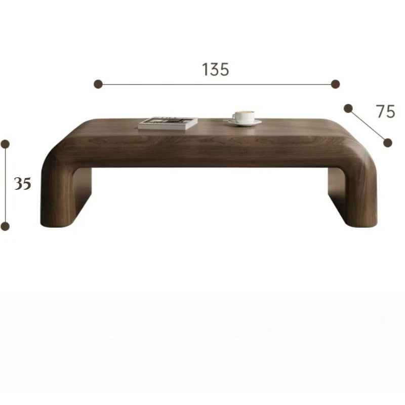 table basse moderne minimaliste bois massif marron foncé salon décoration artistique