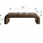 table basse moderne minimaliste bois massif marron foncé salon décoration artistique