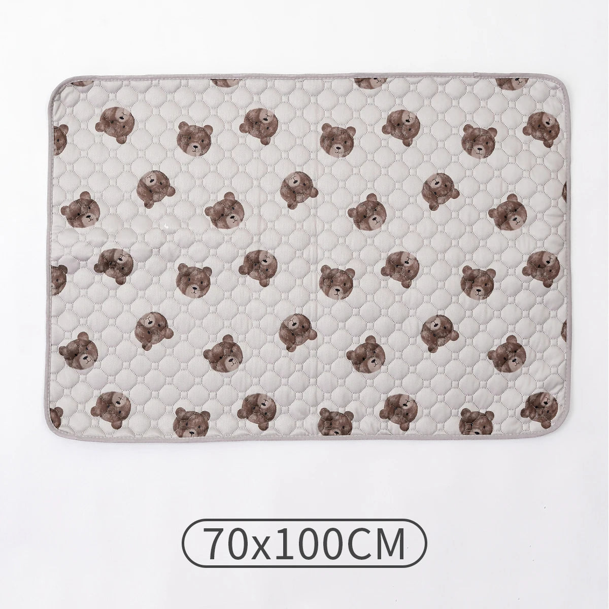 tapis animal grès beige ours marron texture quadrillée moderne doux absorbant
