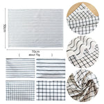 serviettes cuisine coton blanc noir rayures classiques pack pcs 50x70cm table manger restaurant