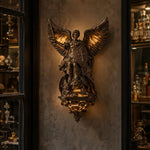 statue murale historique figurine antique bronze doré décoration intérieure baroque gothique complexe sculptural