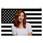 drapeau américain noir étoiles blanches rayures horizontales polyester dimensionnable 150cm 90cm fixations solides opacité