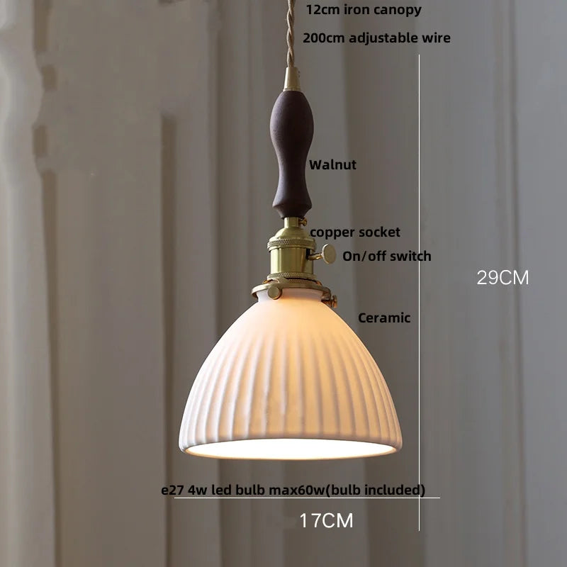 lampe suspendue led blanc doré noyer perforations vintage rustique ampoule e27