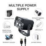projecteur laser noir imprimé blanc moderne interrupteur modes capteur son ventilateur poignée fixations tringle
