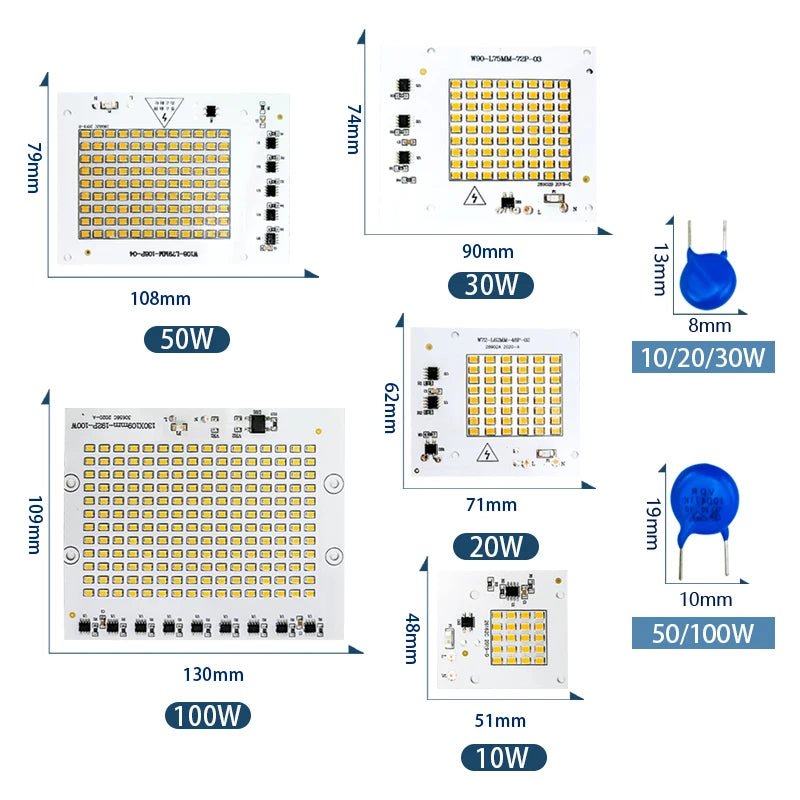 projecteur led diodes blanc moderne facile diy 10w 20w 30w 50w 100w