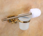porte brosse wc bronze ornements floraux brosse aluminium pot rangement classique plaque noir