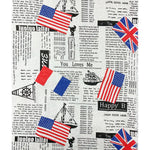 tissu coton lin imprimé journal rétro protection uv résistance abrasion vintage drapeaux décoratif coasters