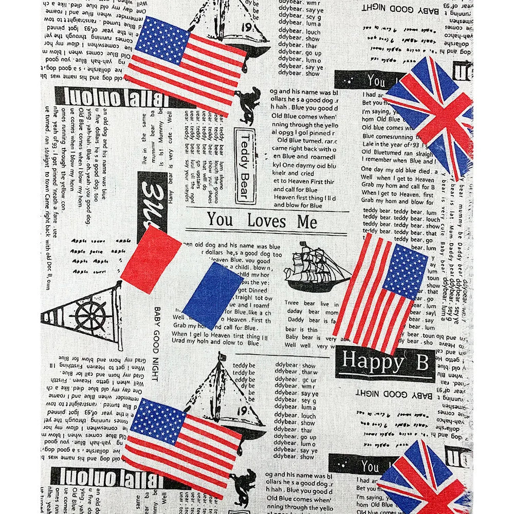 tissu coton lin imprimé journal rétro protection uv résistance abrasion vintage drapeaux décoratif coasters