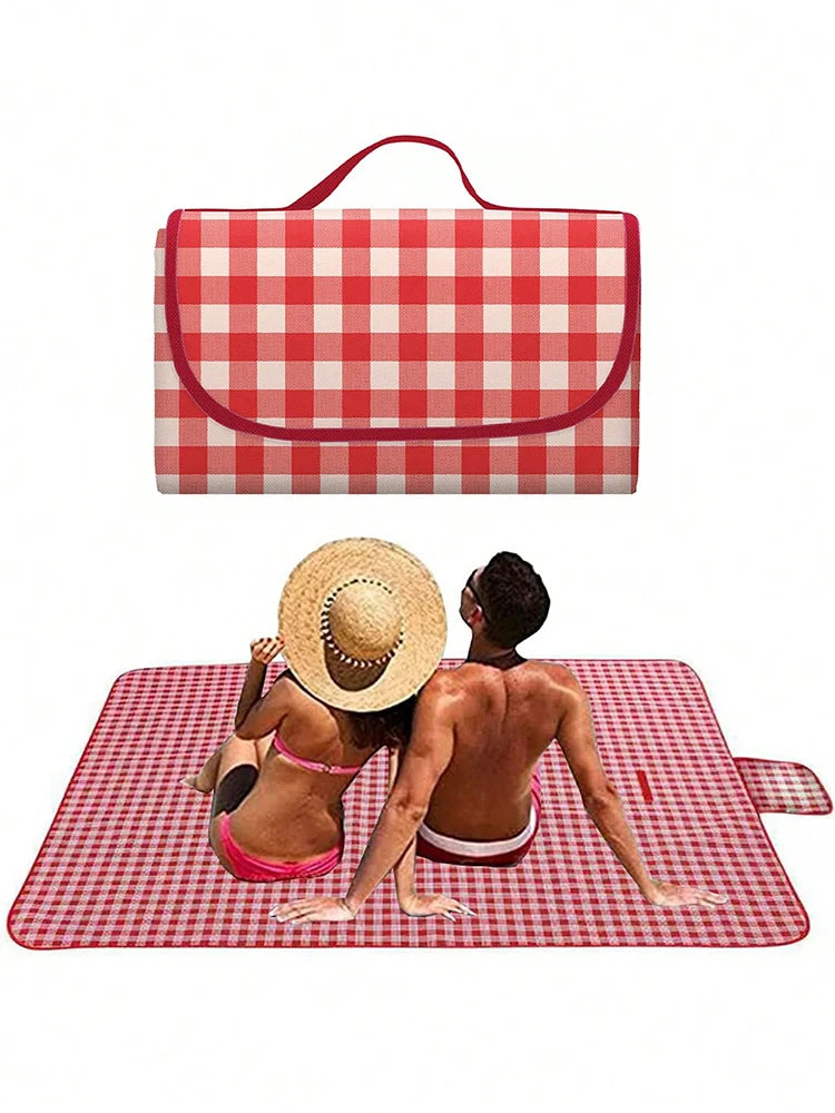 serviette pique nique carreaux rouge blanc moderne poignée amovible non toxique confortable léger plein