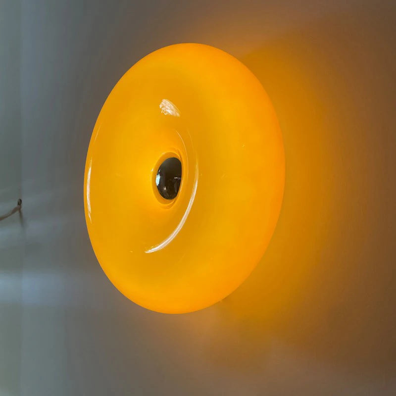 lampe table moderne orange adhésive led base câble blanc flux lumineux chambre entrée