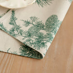 serviettes table imprimées branches oiseaux beige vert classiques respectueuses environnement pasteuriales 13x19 pouces