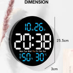 horloge murale numérique LED double alarme calendrier température humidité réglable luminosité télécommande moderne