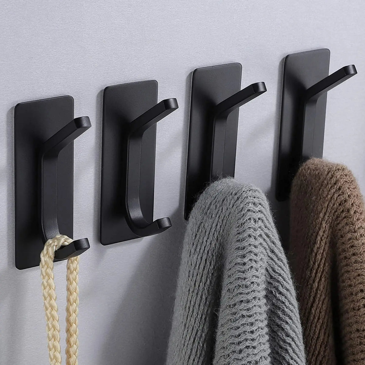 porte serviettes adhésifs acier inoxydable noir gris argenté moderne minimaliste cuisine salle bains