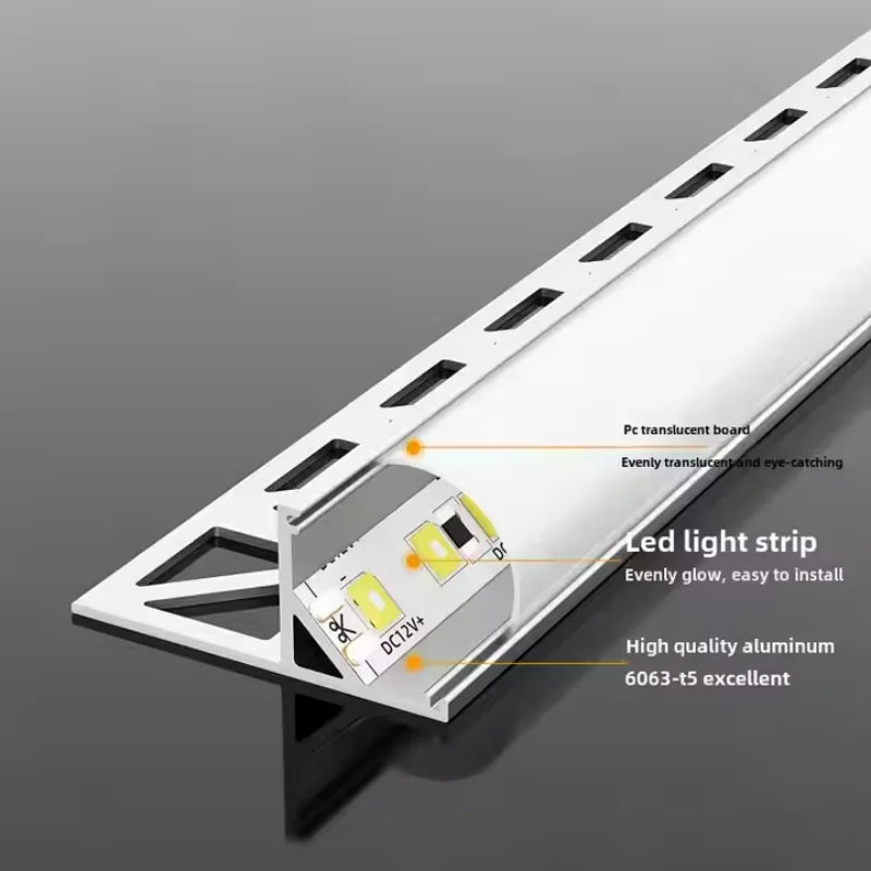 bande lumineuse led aluminium blanc moderne adhésif mur 12v 50cm