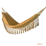 hamac vert turquoise tissu uni franges bohème fixations bois sac rangement