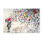 tableau abstrait enfant papillons colorés moderne sans cadre chambre salon chambre enfant