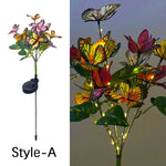 lampe solaire décorative papillons fleurs multicolore moderne extérieur jardin camping festivité mariage