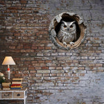 décoration murale hibou bois naturelle 3D plumes écorce fixations inclusées 20cm