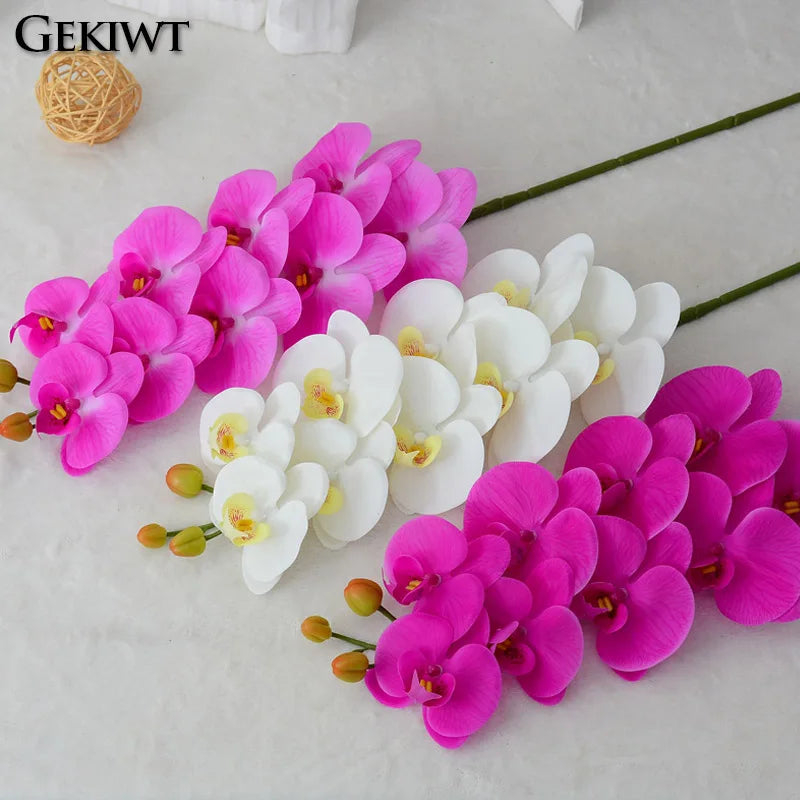décoration intérieure orchidées artificielles blanc rose vert anniversaire mariage baby shower festive modernes