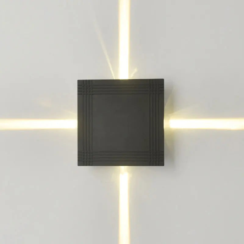 applique murale led moderne noir rayures horizontales éclairage bidirectionnel ip65 verre trempé