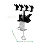 support airbrush six positions noir métal brillant clamp vis utilitaire bricolage maison