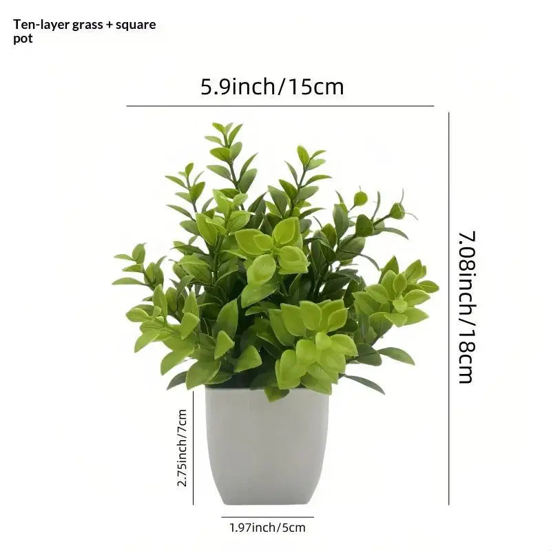plantes artificielles feuilles vertes fleurs violettes pot blanc minimaliste décoration intérieure sans entretien