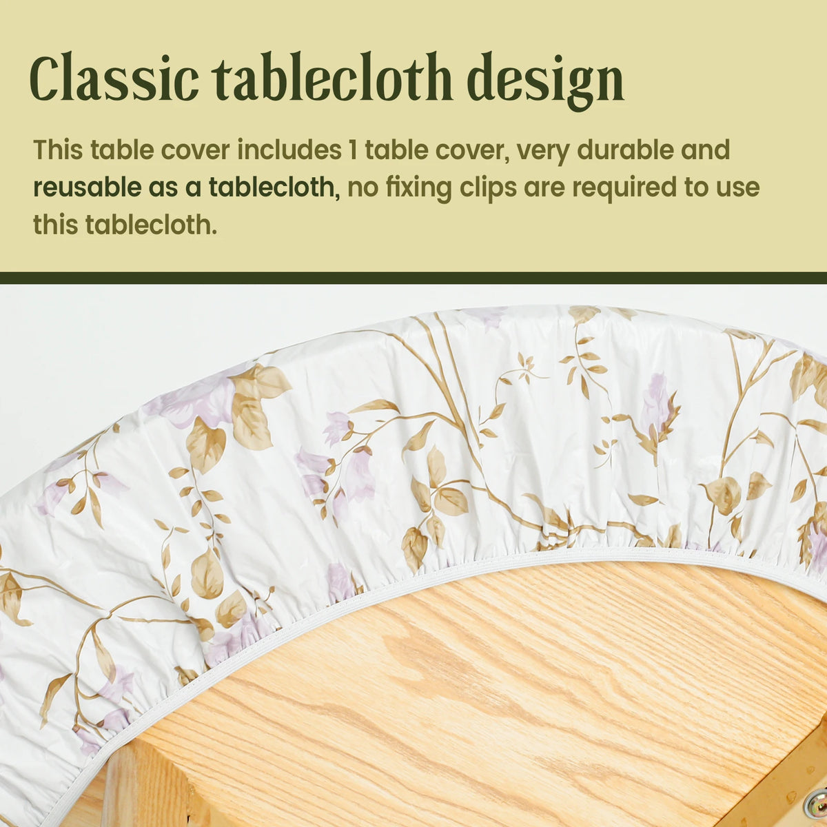 nappe table classique fleur imprimée imperméable l'huile blanc rose vert beige