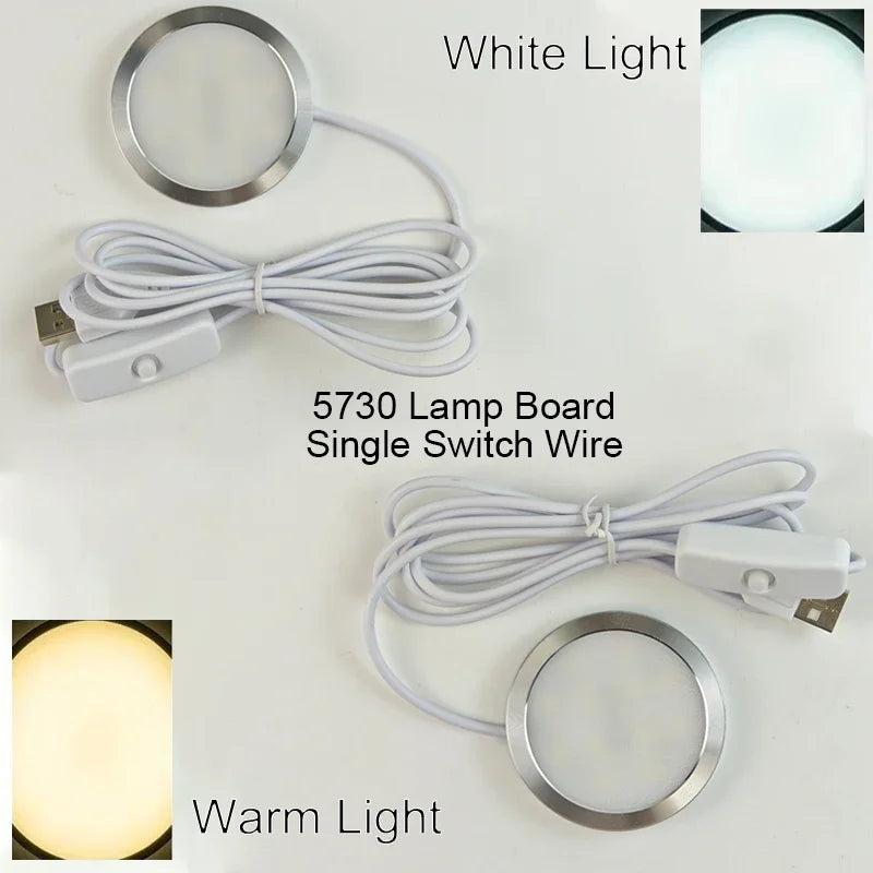 lampe led blanc moderne câble usb interrupteur grille d60mm h8mm minimaliste