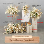 arche decorative boho chic fleurs artificielles blanc beige doré vert
