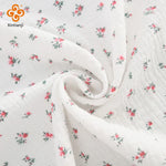 tissu coton fleurs roses légères bricolage serviettes enfants doux classique opaques