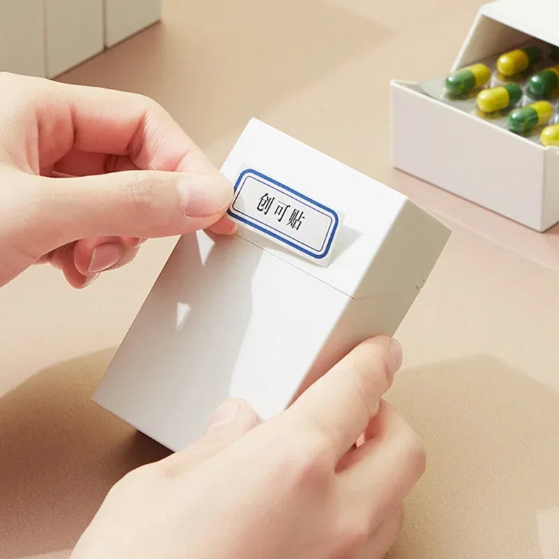 boîtes rangement blanc clips bandages pilules minimaliste rabattable réutilisable organisateur objetos