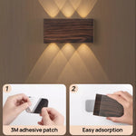 lampe murale led portable noir bois moderne adhésive rechargeable tactile type