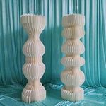 Décor festif vase blanc rayures moderne 100cm 120cm 80cm anniversaire mariage