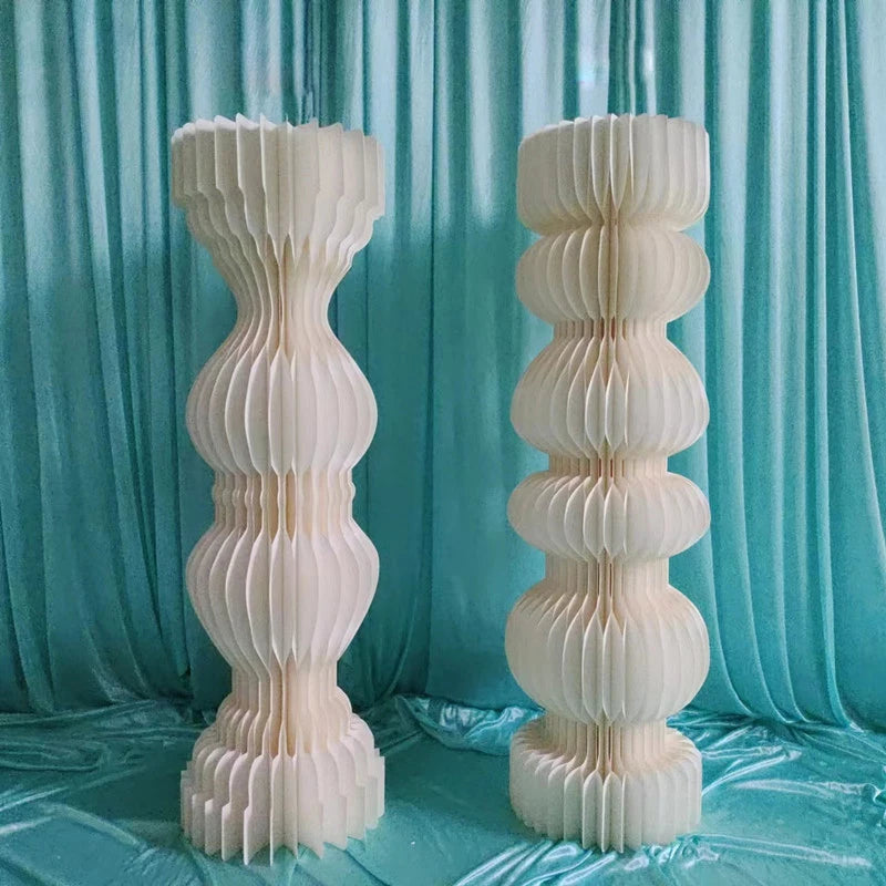 Décor festif vase blanc rayures moderne 100cm 120cm 80cm anniversaire mariage
