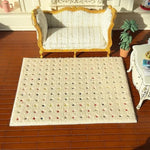 tapis peluche blanc noir multicolore moderne doux points noirs multicolores 22cm 15cm 20cm 15cm