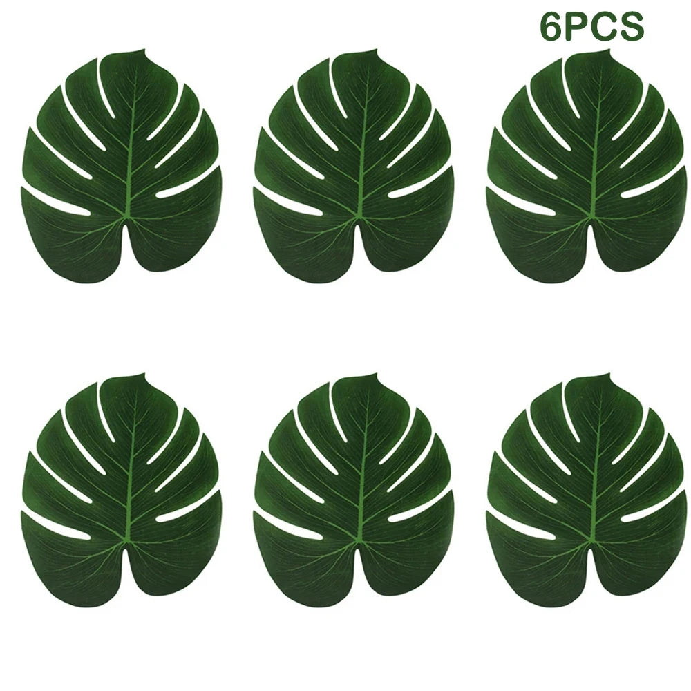 feuilles artificielles tropicales vert doré décoration moderne mariage anniversaire extérieur verte naturelle ludaua hawaïen