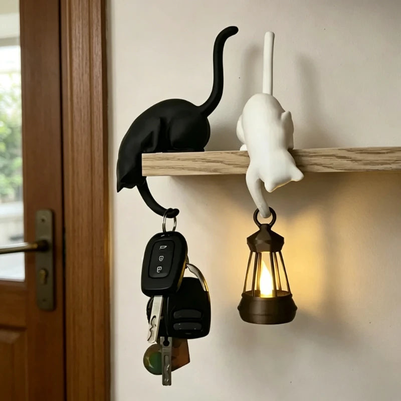 porte clés chat noir blanc lanterne moderne chambre decoration