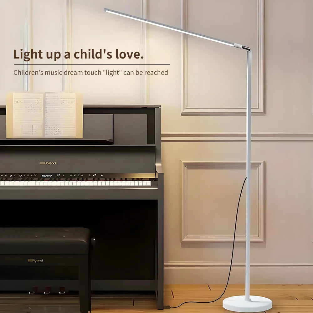 lampe sol moderne 150cm noir blanc led télécommande étude chambre salon