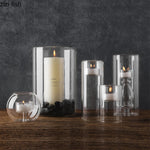 décoration moderne transparente support bougie adhésif mariage table dîner simple