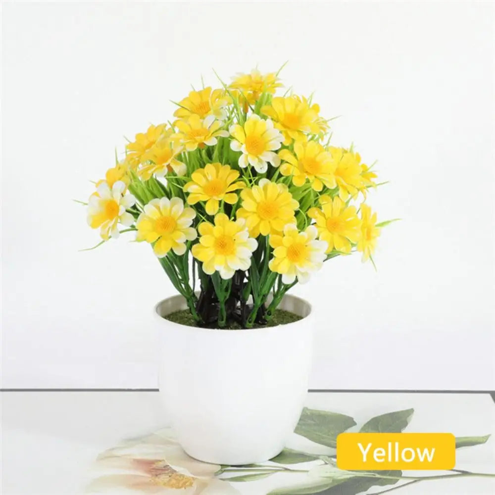 Décoration intérieure bouquet artificiel violet rouge rose jaune pot blanc moderne fête