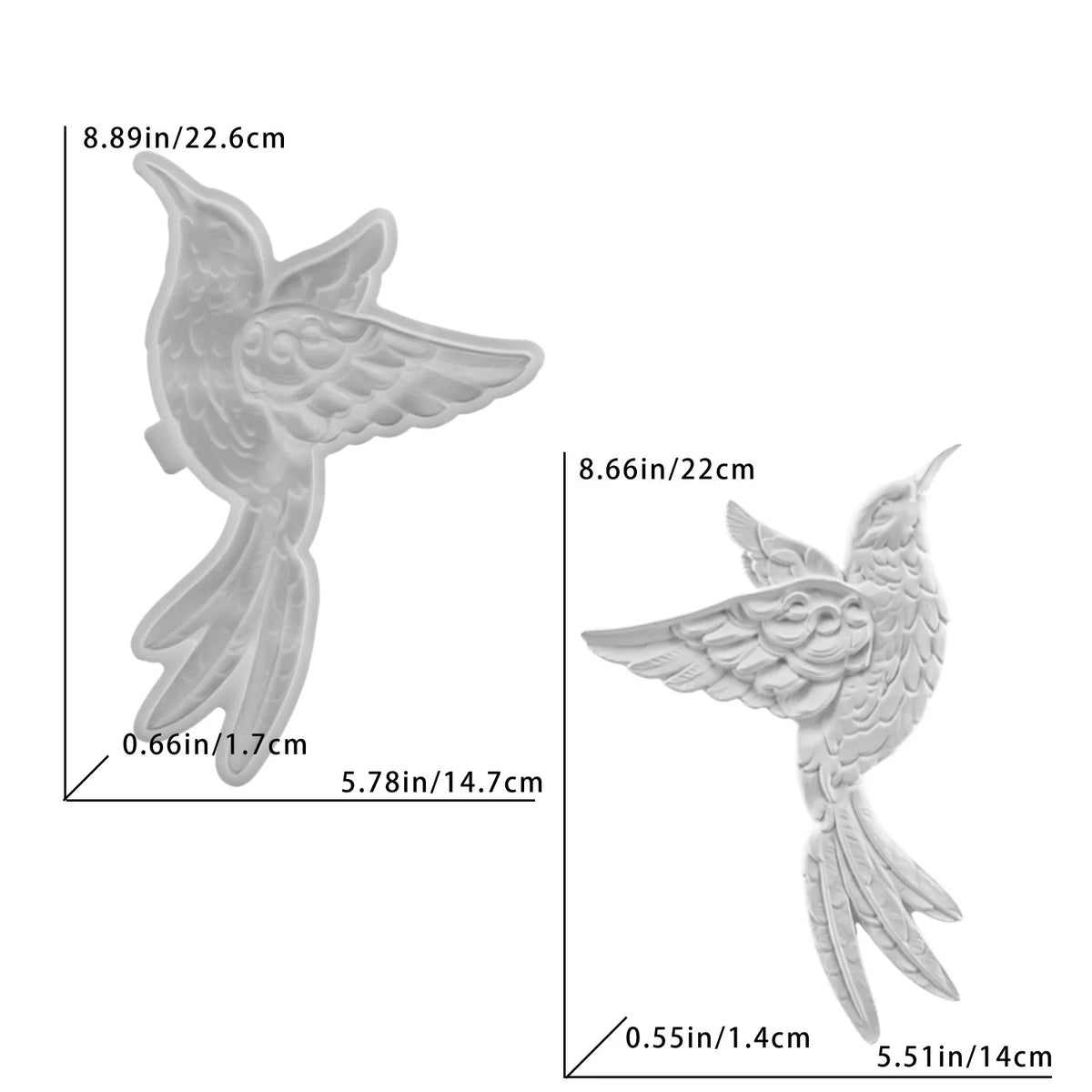 moule silicone oiseau stylisé décoration murale moderne ornement suspendu blanc opaque