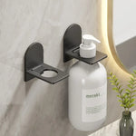 porte savon mural adhésif métal noir moderne salle bain organisation étagère fixe bouteilles shampoing