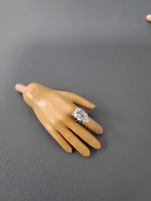 Bague miniature poupée 1/6 pierres précieuses boîte rangement décorative rouge