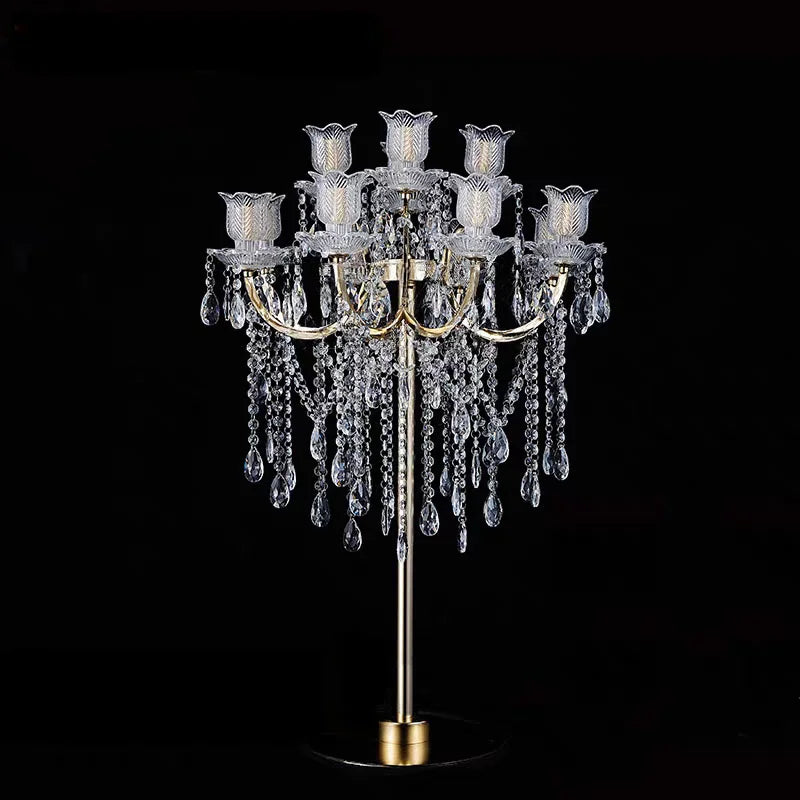 bougeoir or transparent cristal classique luxueux vase table festif party supply