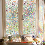 film fenêtre décoratif papillons roses feuilles adhésif multicolore protection uv artiste DIY