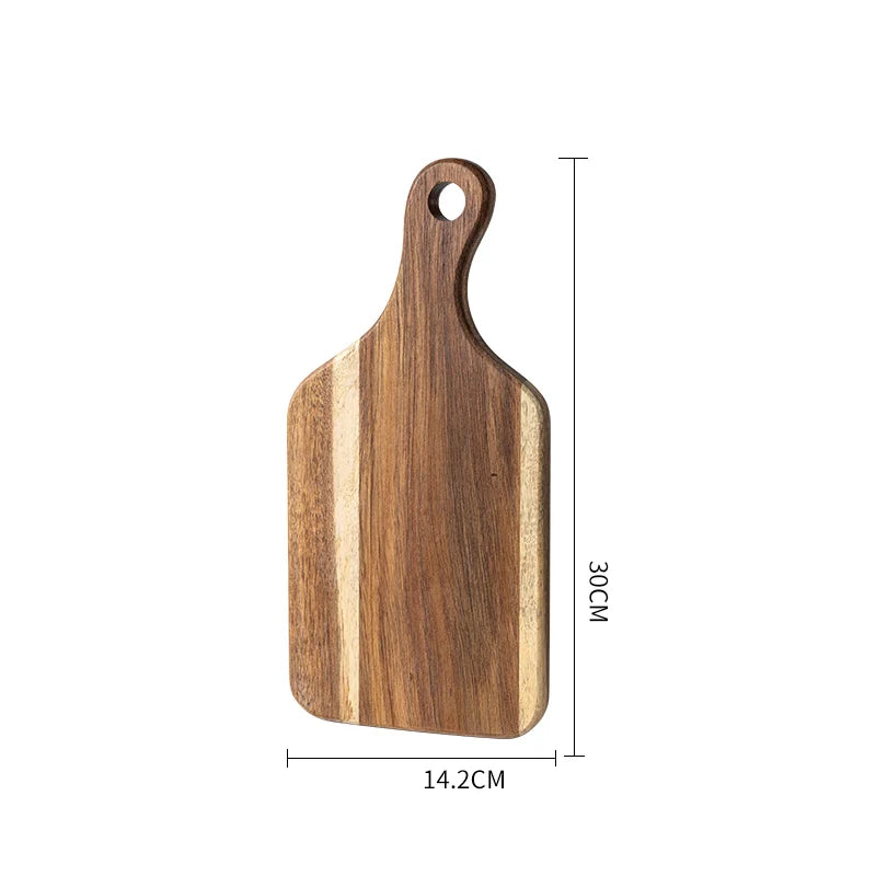 planche découper bois marron rustique poignée moderne dessert steak pain