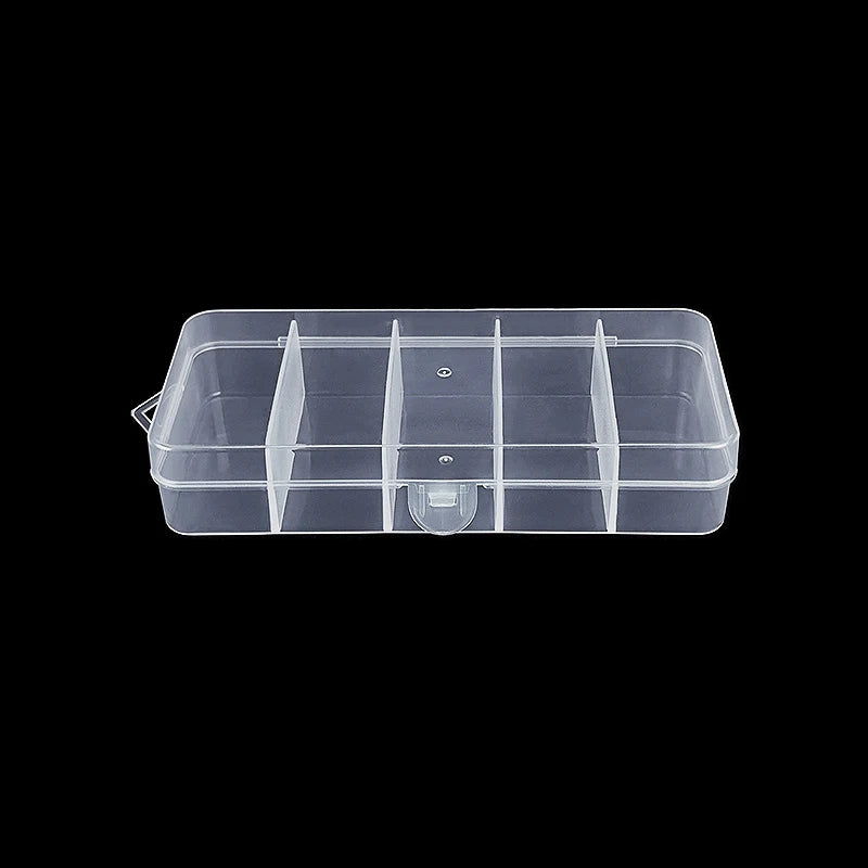 boîte compartiments transparente moderne poignée conteneur plastique organisation pratique fourchette cuillère bijoux rangement